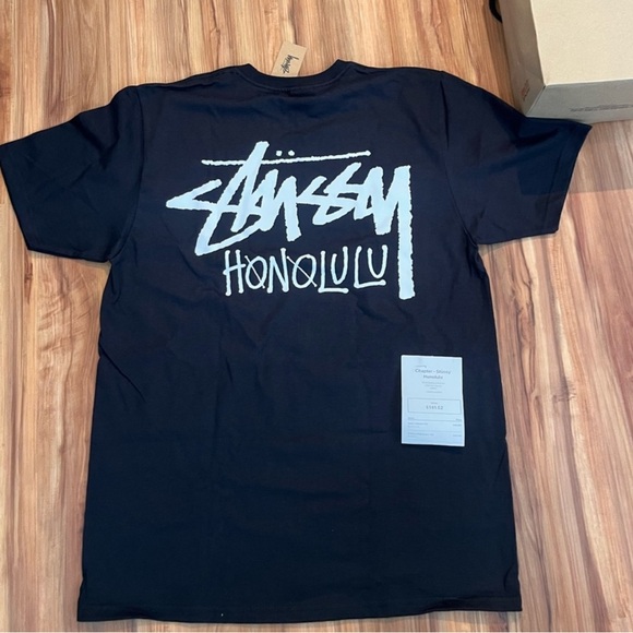 Stussy Honolulu black tee t-shirt brand new SZ Small Medium New Stussy Honolulu black tee t-shirt brand new SZ Small Medium New